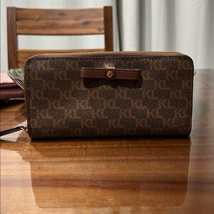 Karl Lagerfeld Monogram Brown Wallet NWOT
